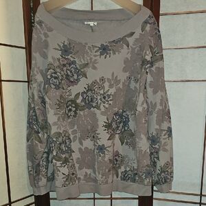 Maurices Floral Scoopneck Sweater in Mauve